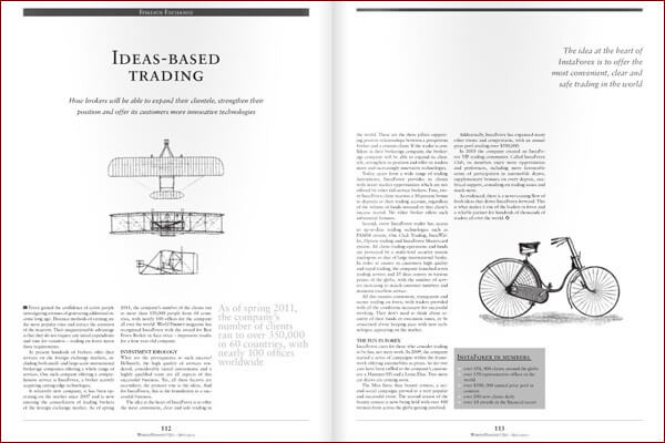page de "World Finance" le magazine
