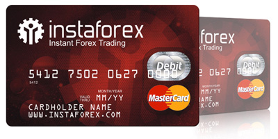 Bank debit card of InstaForex